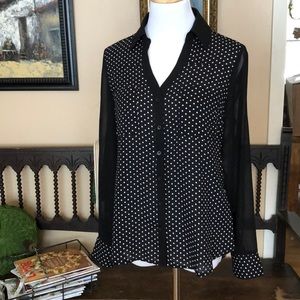 Express Polka Dot Portofino Shirt XS